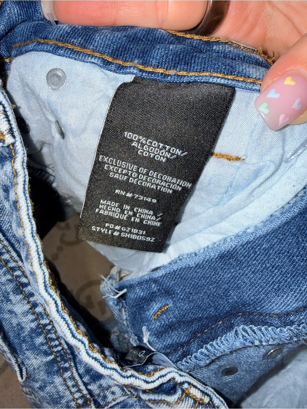 Metal Stud Embellished Distressed Denim Shorts - Picture 4 of 10